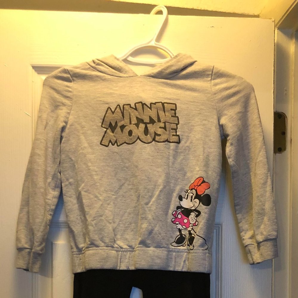 Size 7/8 Disney Junior Minnie Matching Sweatshirt and Tights Outfit